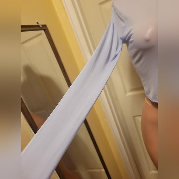 Wild Fable Women's Sheer Light Aqua Blue Button-Down Longsleeve Shirt SZ XS - Picture 10 of 16